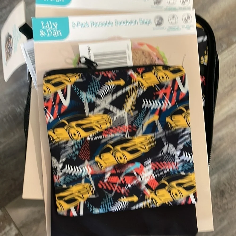 Truck themed lunchbox and reuseable bags NEW